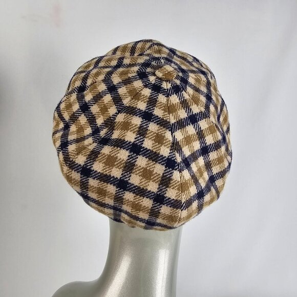 AQUASCUTUM Vintage Classic Check Plaid Wool Newsboy Hat - Picture 4 of 9